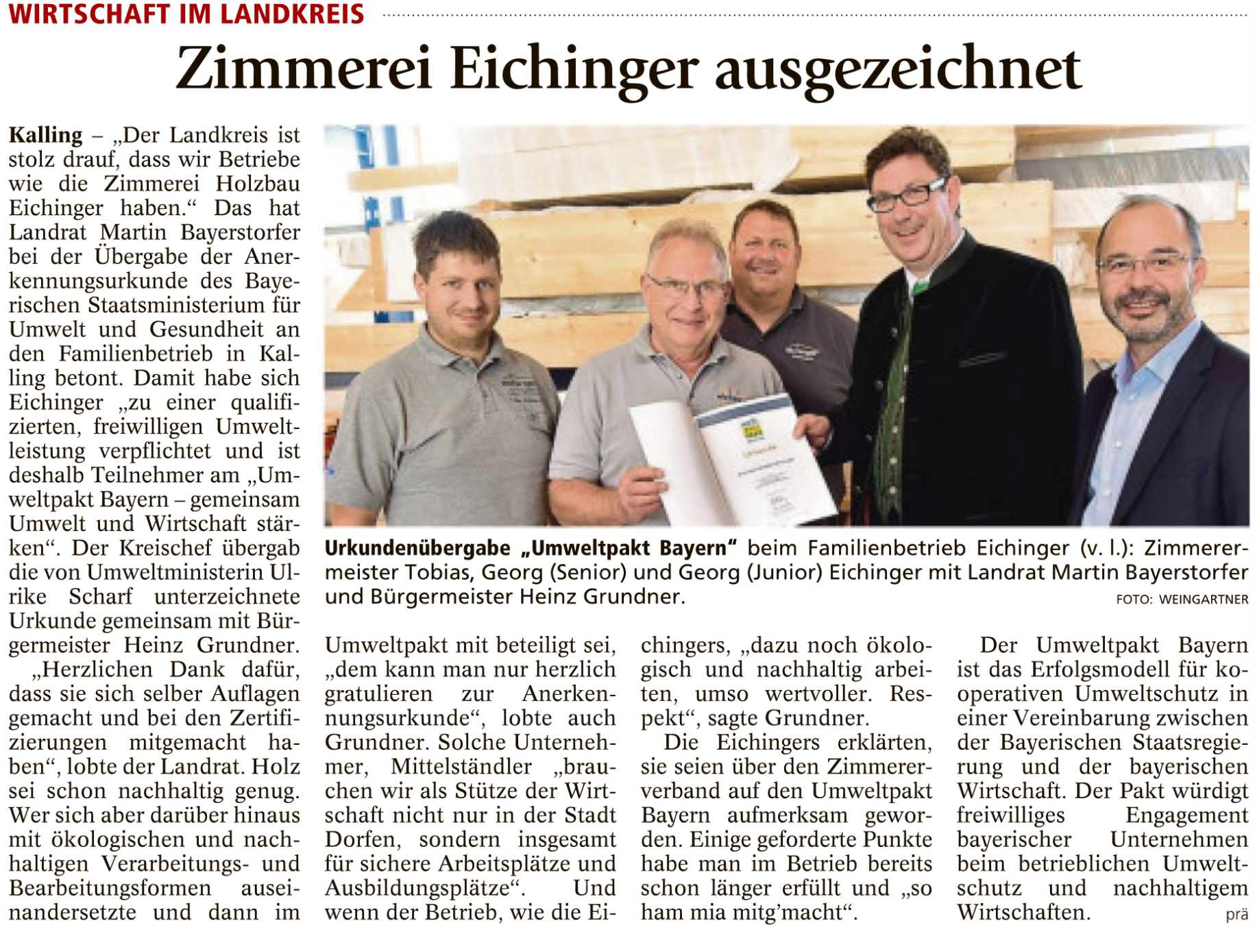 Eichinger Presse Umweltpakt 2017